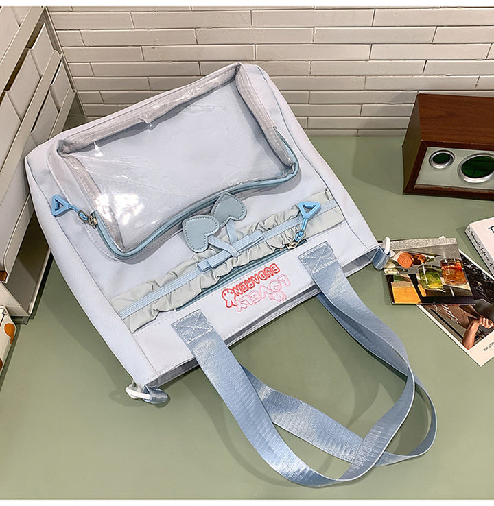 Transparent Front Pocket Casual Backpack Bowlift