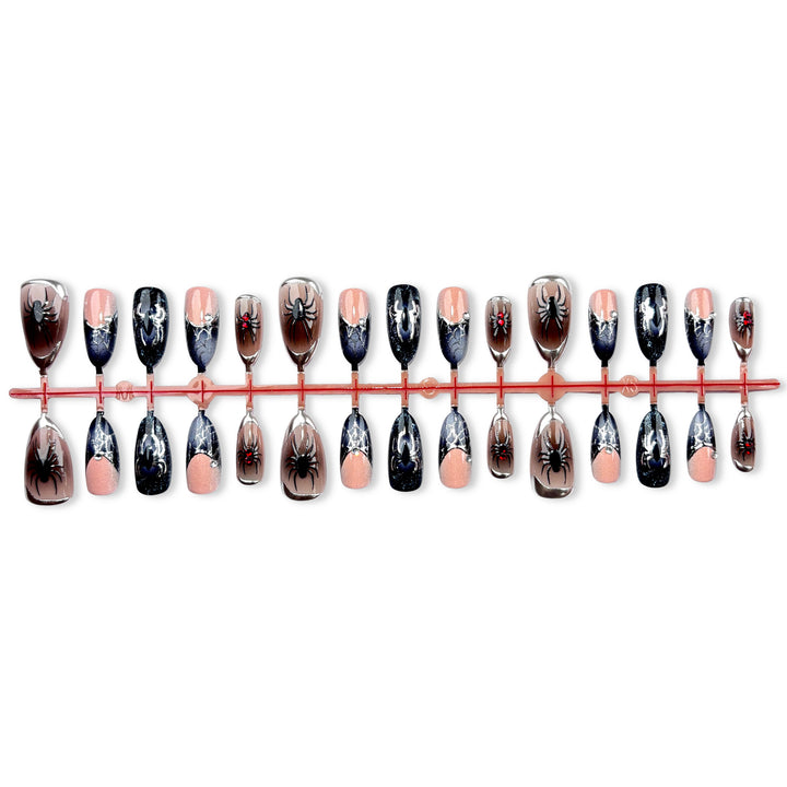 Spider-Themed Press-On Nail Art Set