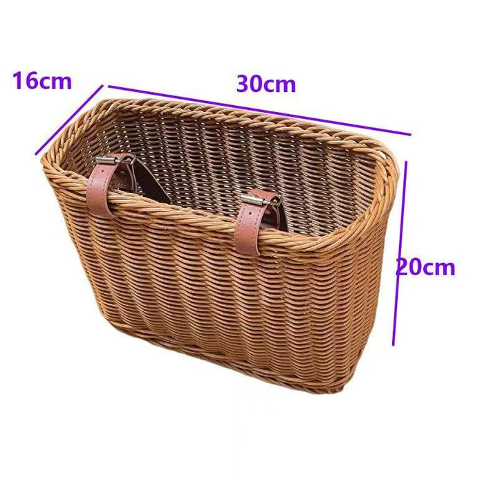Stylish Woven Storage Basket with Leather Straps Bowlift