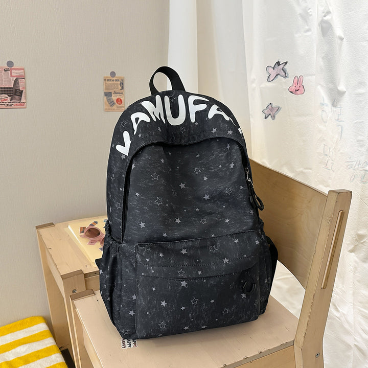 Casual Star-Embellished Backpack Bowlift