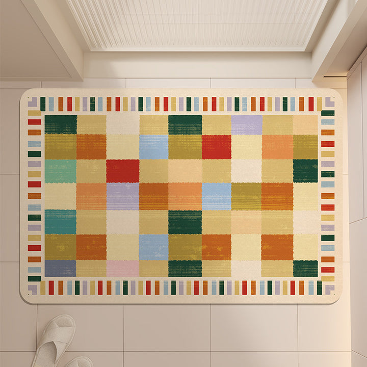 Stylish Geometric Pattern Bath Mat Bowlift