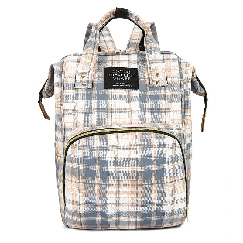 Checkered Pattern Travel Backpack Bowlift
