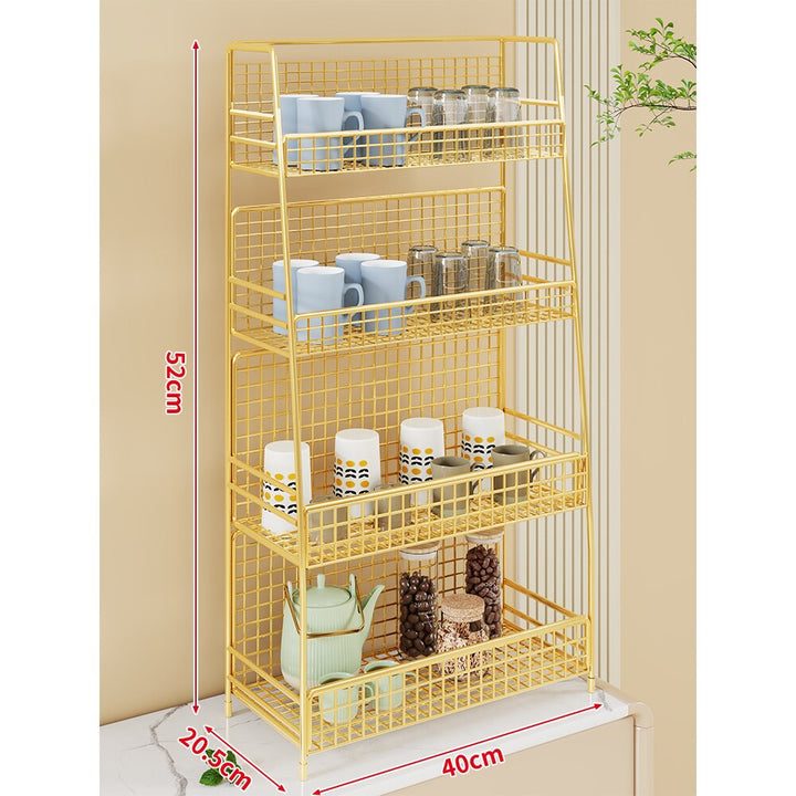 Kitchen Countertop Two-Tier Wire Grid Storage Organizer