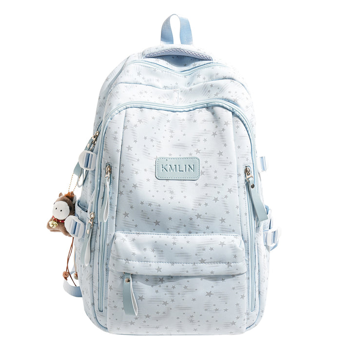 Stylish Multi-Pocket Star-Embellished Backpack Bowlift