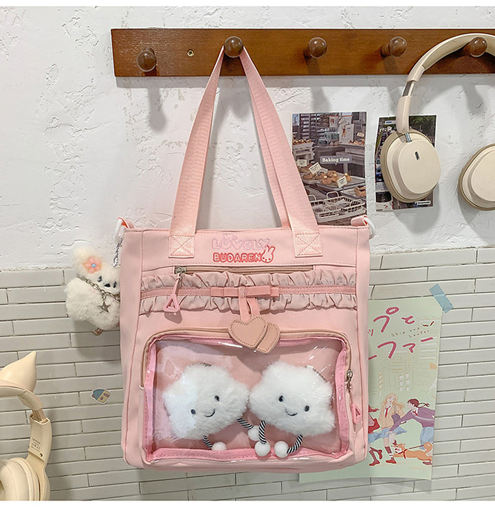 Transparent Front Pocket Casual Backpack Bowlift