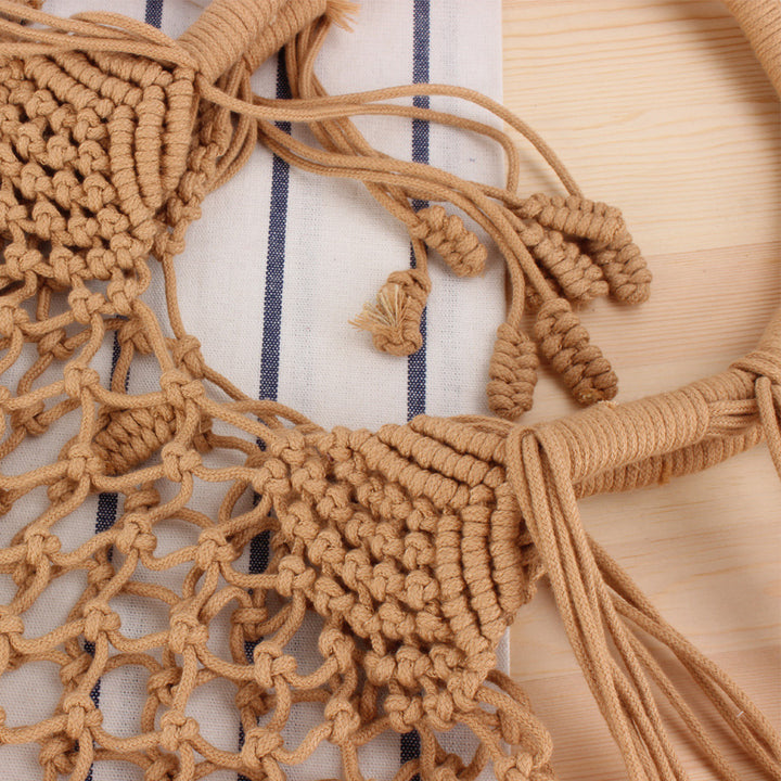 Macrame Tote Bag with Inner Pocket Bowlift