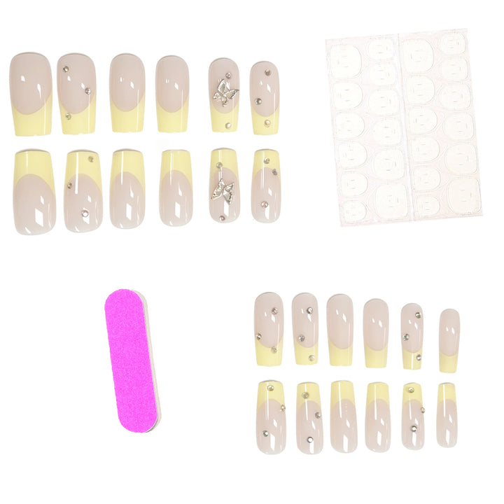 Elegant Butterfly Theme Acrylic Nail Art Extensions Bowlift