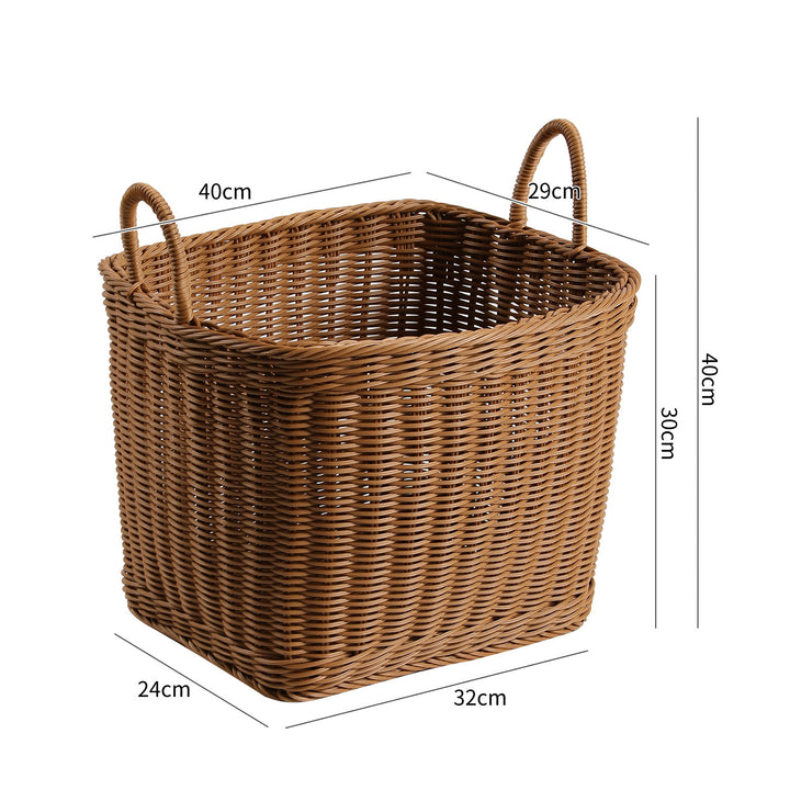 Handwoven Storage Basket with Ergonomic Handles in Large or Small Size