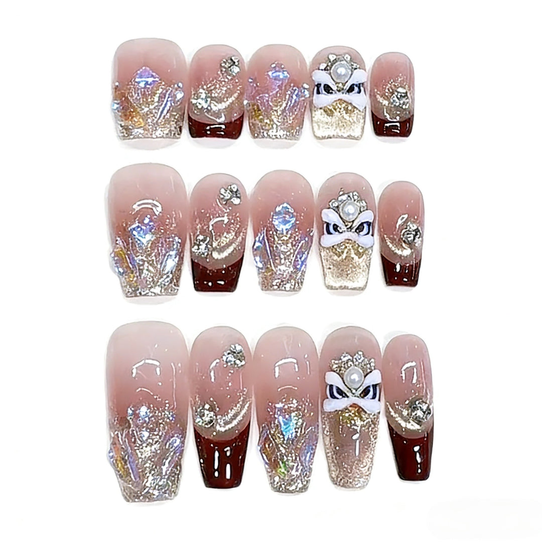 Glamorous Customizable Press-On Nail Art Bowlift