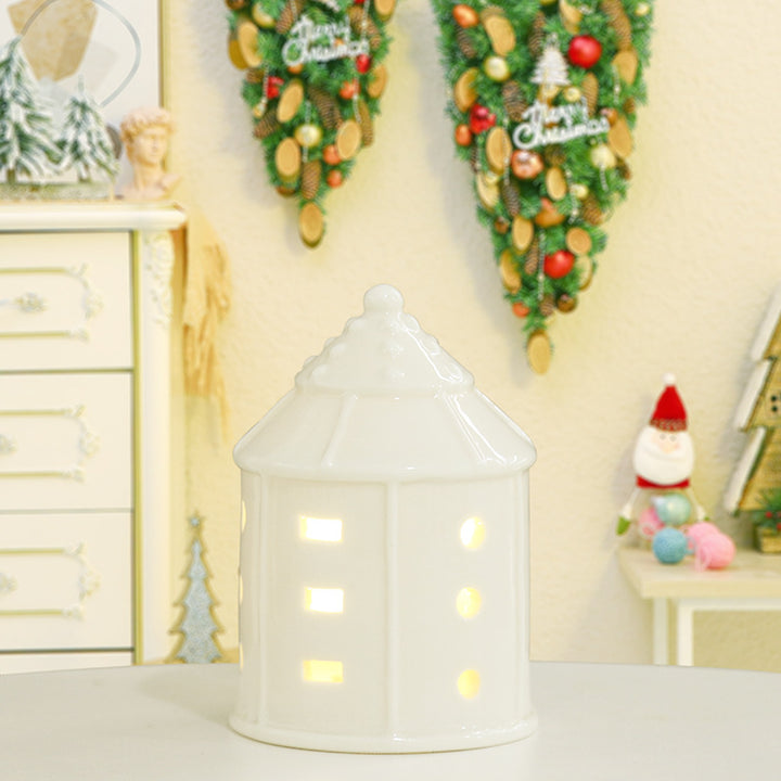 Decorative Ceramic House Lantern Bowlift 1790310210