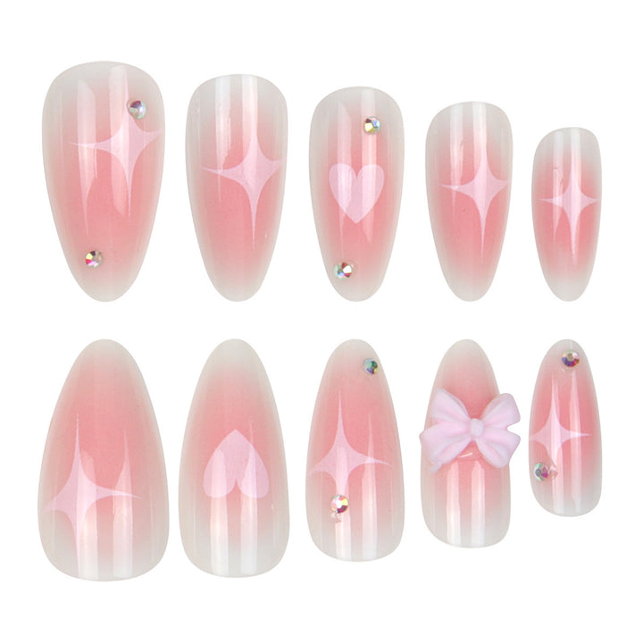 Decorative Bow-Accented Stiletto Press-On Nails Bowlift