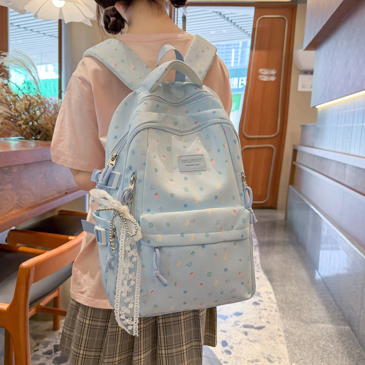 Stylish Multi-Pocket Backpack with Decorative Accents Bowlift