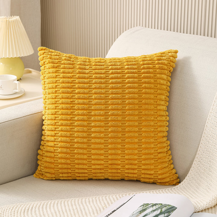 Decorative Chenille Ribbed Grid Throw Pillow Cover