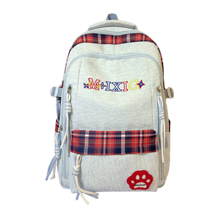 Playful Plaid Print Backpack Bowlift