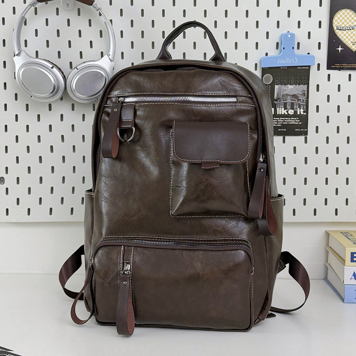 Durable Vintage Leather Backpack Bowlift
