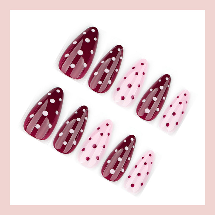Artificial nail set with elegant dots and trendy design Bowlift