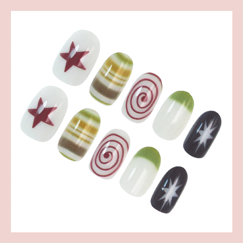 creative nail art set with modern geometric designs Bowlift