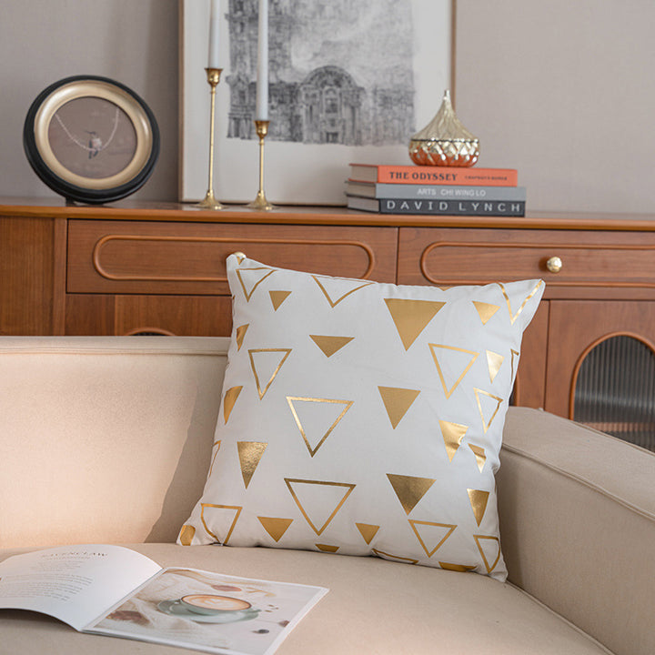 Geometric Foil-Pattern Decorative Throw Pillow Cover