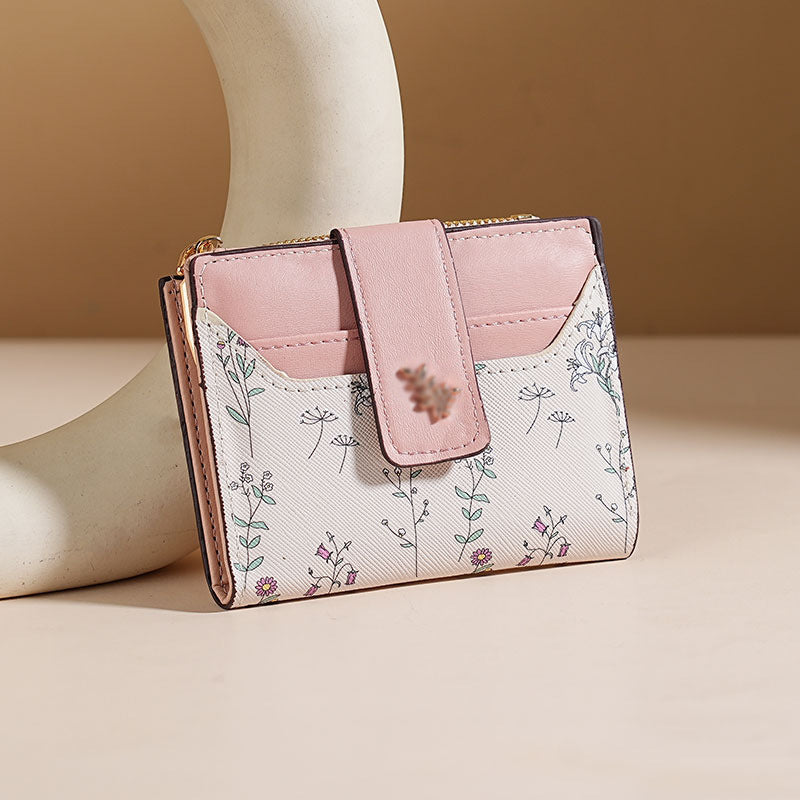 Floral Print Leather Cardholder