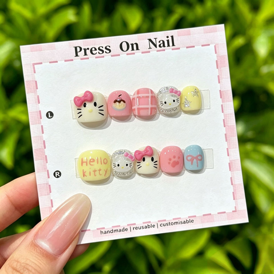 Cute Character Press-On Nail Set