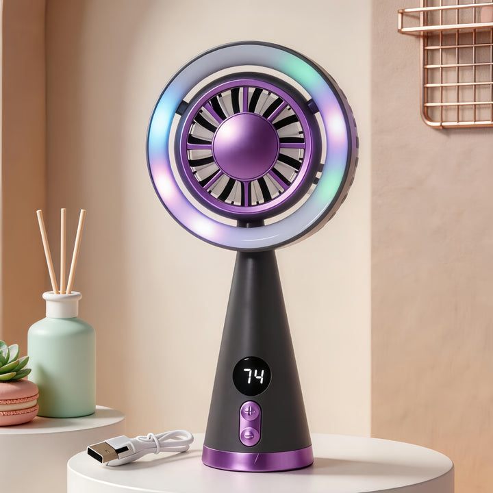 Women portable handheld fan with USB connection and innovative spray function Bowlift