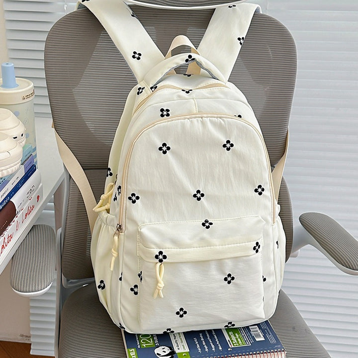 Embroidered Floral Patterned School Backpack Bowlift
