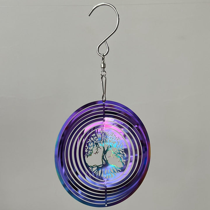 Iridescent Layered Heart Wind Spinner Hanging Suncatcher Bowlift