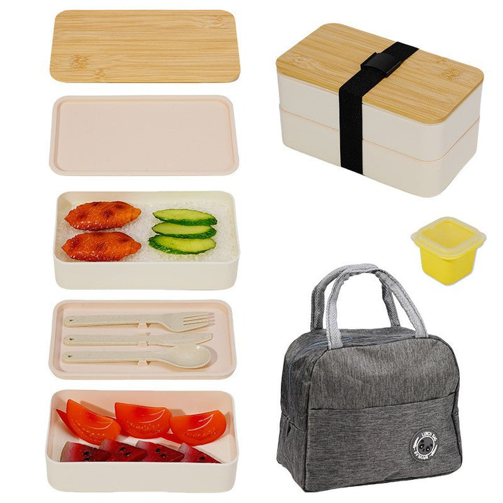 Multi-Layered Bamboo Lunch Container
