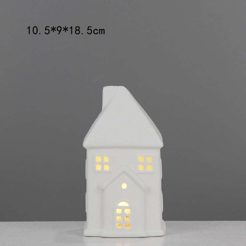 Decorative House-Shaped Ceramic Night Light Bowlift