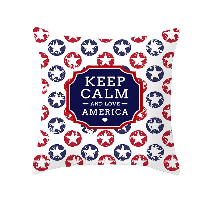 Patriotic Independence Day Cotton Canvas Throw Pillow Cover