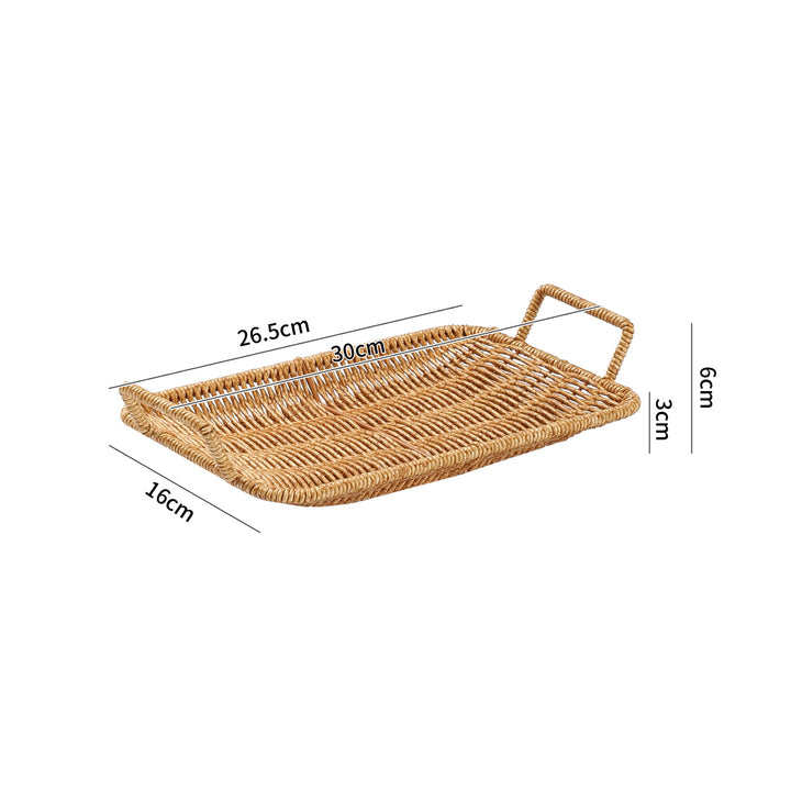 Woven Serving Tray with Easy-Grip Handles