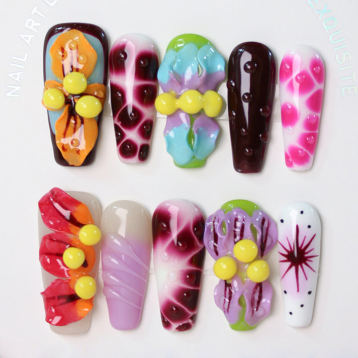 Creative nail art set with colorful 3D decorations Bowlift
