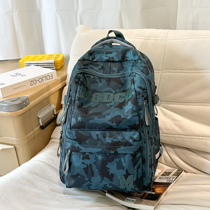 Durable Camo-Printed Day Backpack Bowlift
