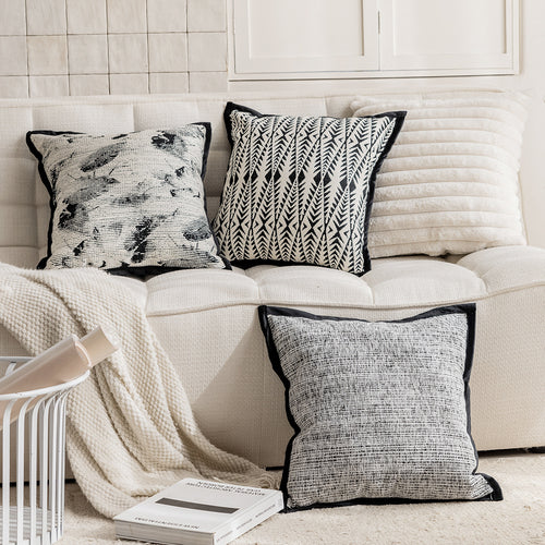 Decorative cushion with textured fabric
