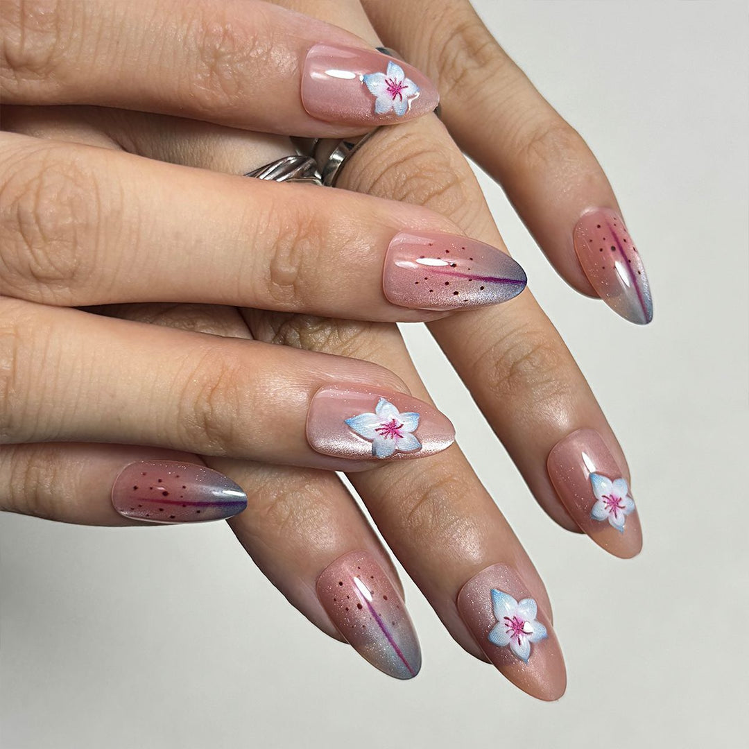 Artistic Press-On Nail Set with All-Size Coverage Bowlift
