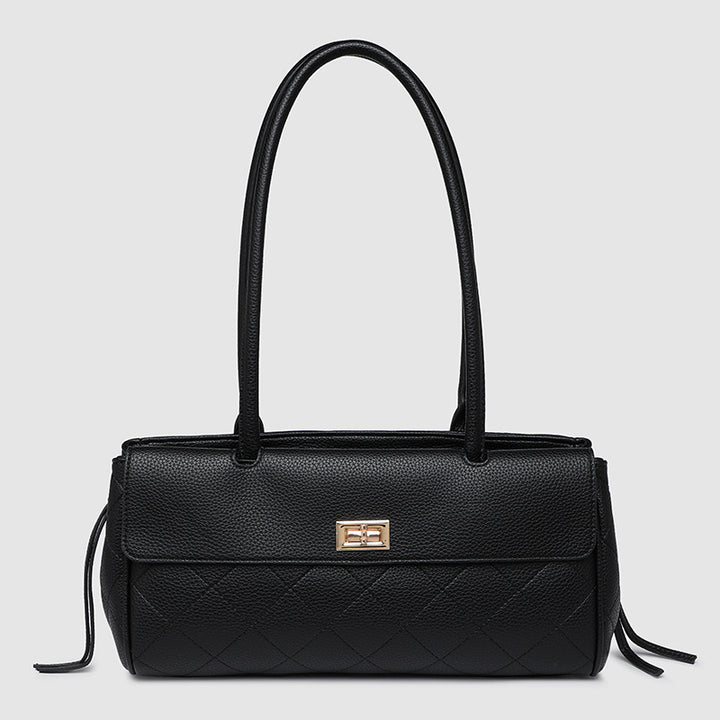 Stylish Straw and Leather Handbag