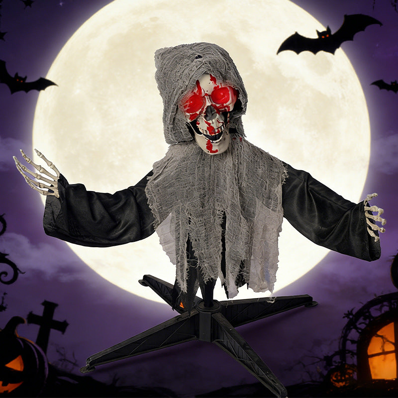 Animated Ghostly Skeleton Figure Bowlift