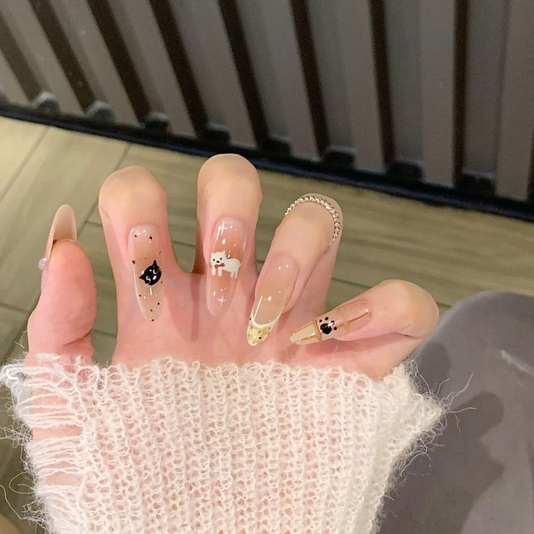 Elegant Glossy Press-On Nail Set  1791774068
