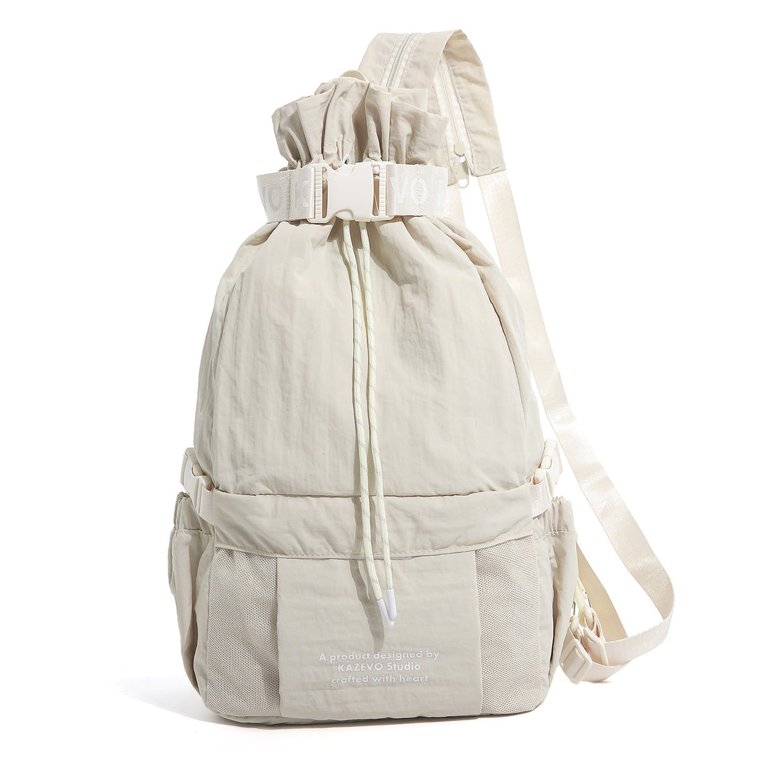 Casual Drawstring Backpack with Mesh Pockets Bowlift