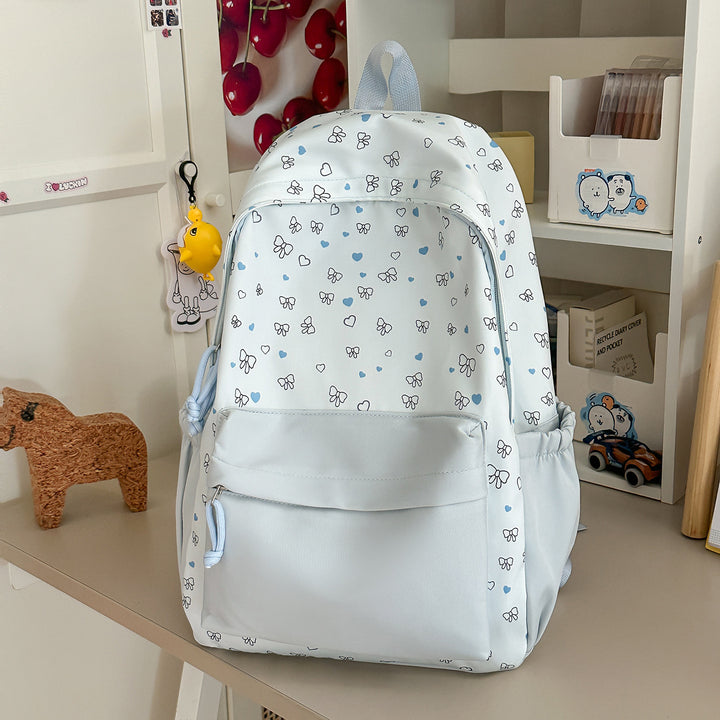 Stylish Heart-Printed Backpack Bowlift