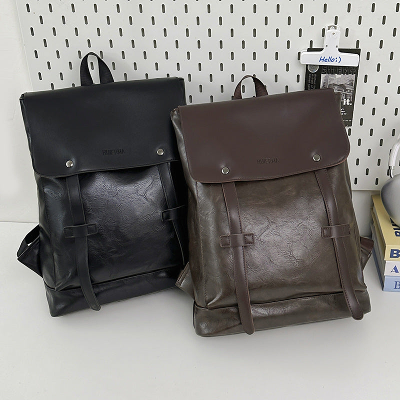 Stylish Faux Leather Backpack Bowlift
