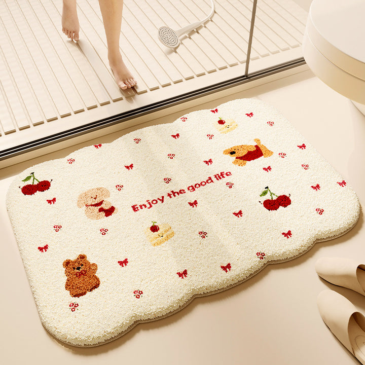 Cartoon Animal-Themed Bath Mat Bowlift