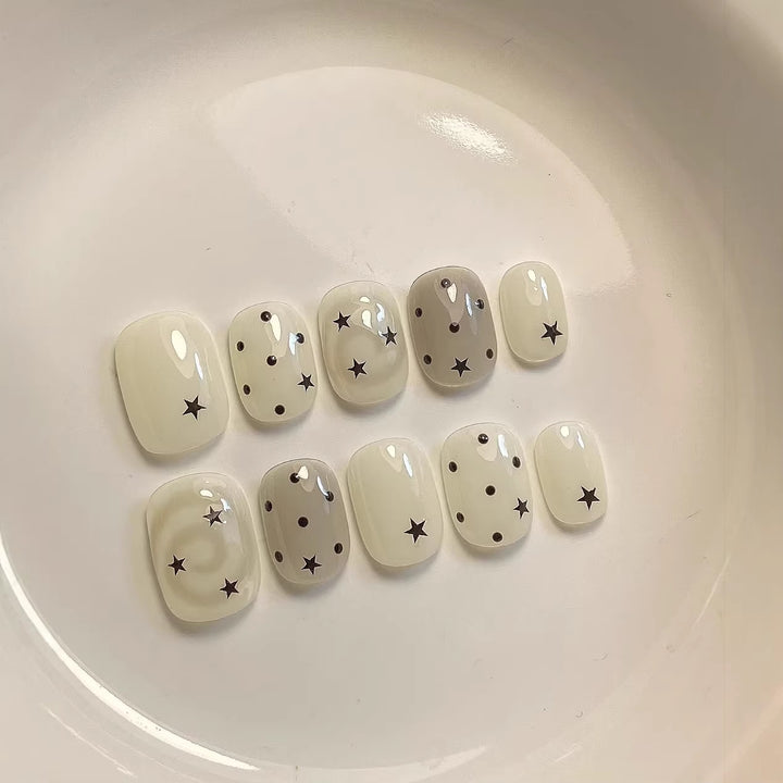Decorative Star Pattern Press-On Nails