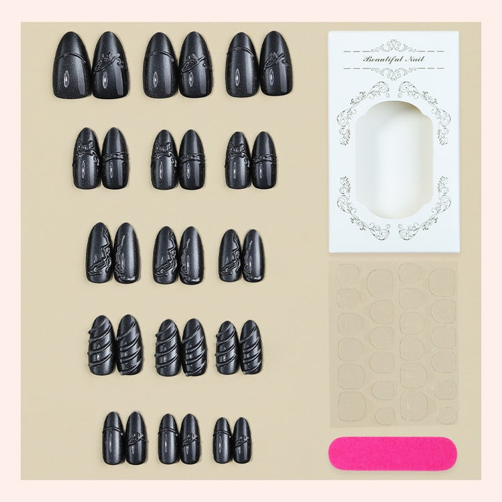 Artificial nail set with elegant and shimmering design Bowlift