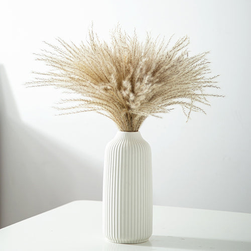 Elegant Ribbed Ceramic Decorative Vase Bowlift