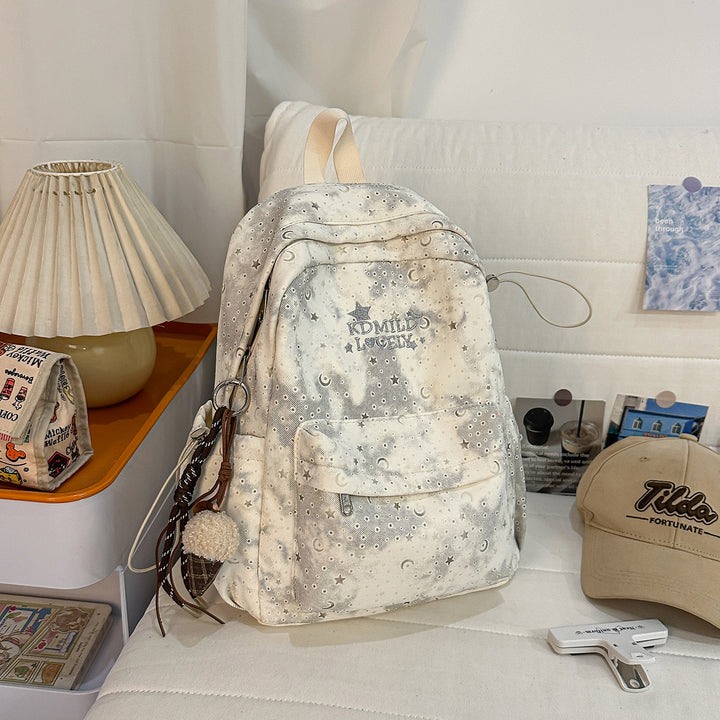 Stylish Starry-Print Backpack Bowlift