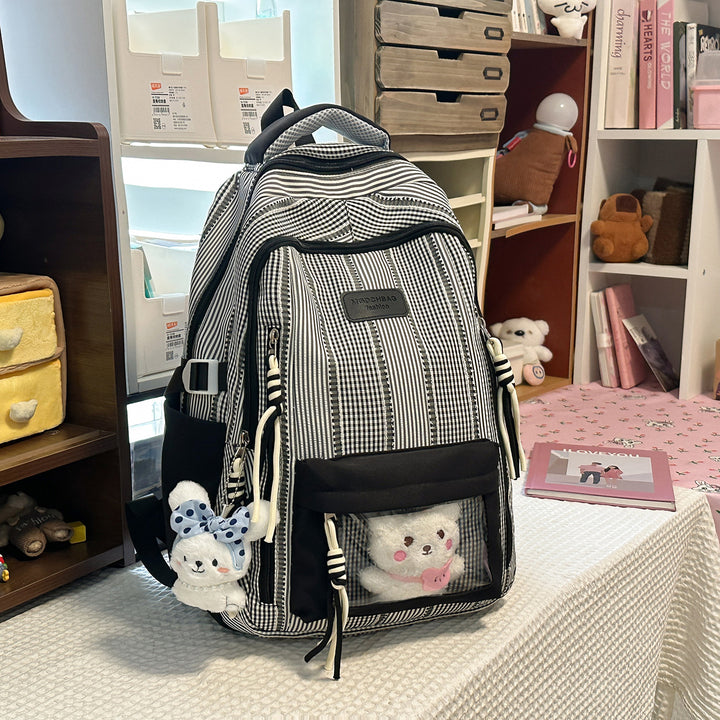 Multi-Functional Textured Backpack with Side Pockets Bowlift