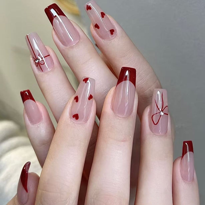 Glossy Ombre Square Press-On Nails Bowlift