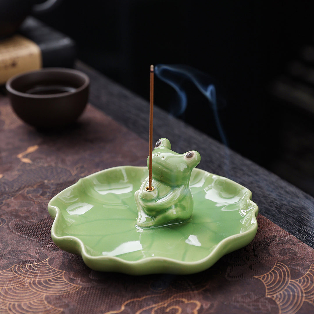 Cute Frog Shaped Ceramic Incense Holder