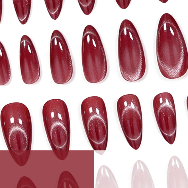 Glossy Almond-Shaped Gel Nail Enhancements Bowlift